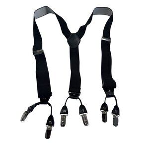 Adjustable Heavy-Duty Grade Code Suspenders With 6 Strong Clips & Leather Reinfo
